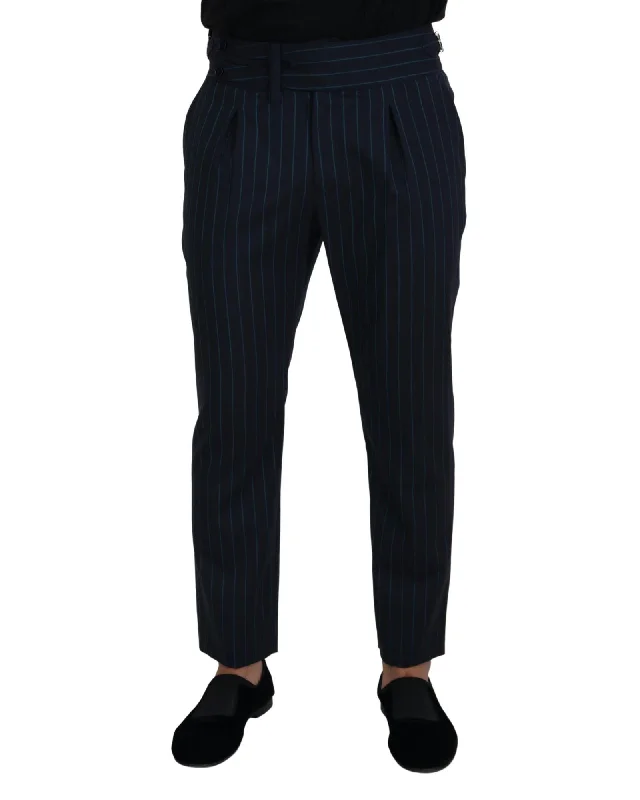 Dolce & Gabbana  Classic Fit Pinstripe Trousers - Blue