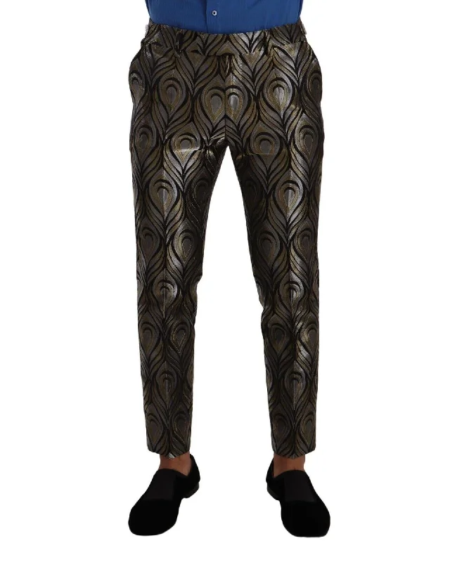 Dolce & Gabbana  Peacock Print Slim Fit Trousers