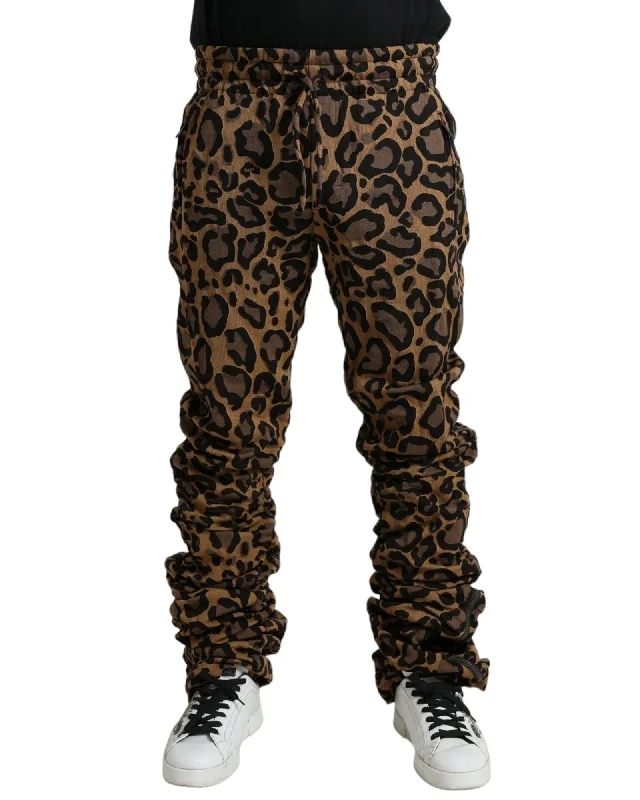 Dolce & Gabbana Leopard Jacquard Jogger Pants