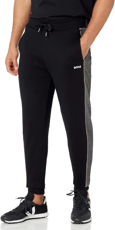 Hugo Boss Men's Embroidered Cotton Blend Joggers, Black