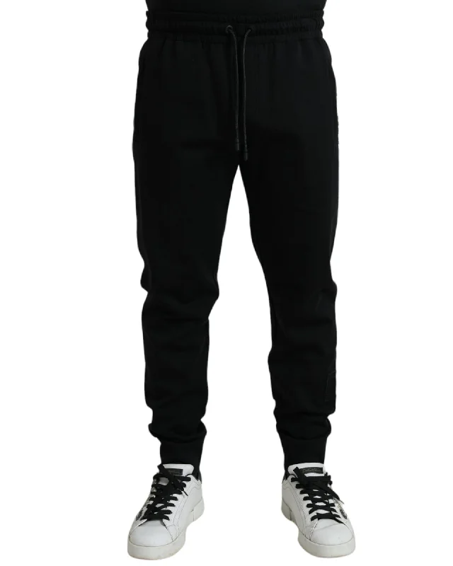 Dolce & Gabbana  Black Cotton Sweatpants for Men