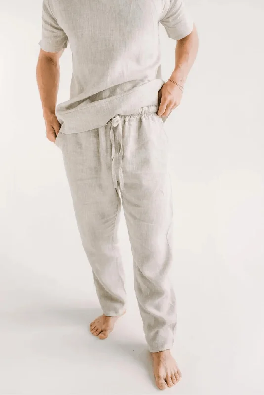 Natural Linen pants for men, Lounge pants, Summer outfit, Mans organic pants, Pajama trousers, Flax pant, Linen trouser, Yoga pants