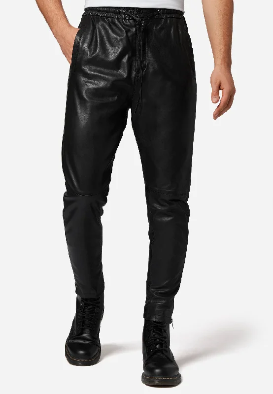 Yakil Men's Sheep Leather Jogger Pants