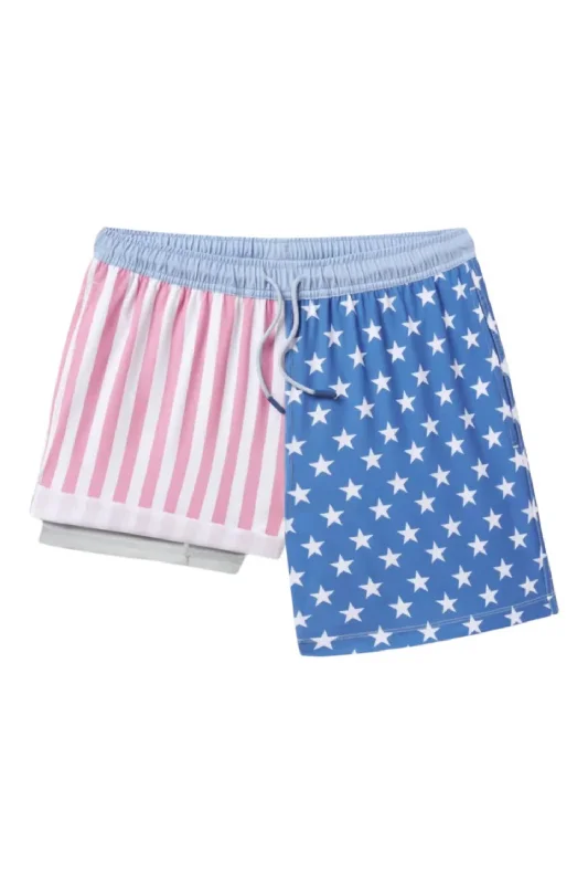 Freedom Rider Swim Short In Blue/red