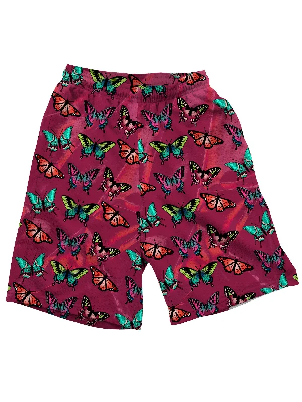 Maroon Butterfly Shorts