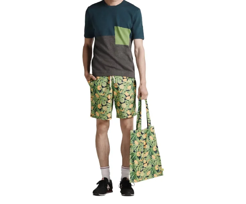 Men's Cantaloupes Print Shorts In Green