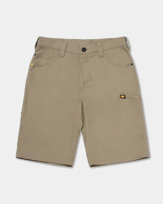 Men's Stretch Canvas Utility Short - 9" Inseam In Khaki