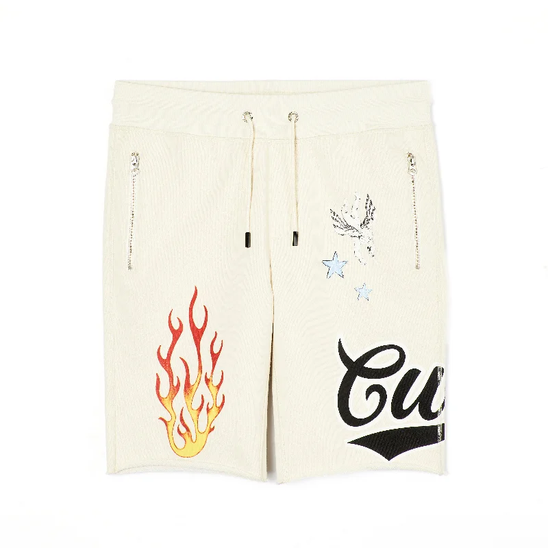 SWEATSHORTS IN WINTER WHITE GRAFFITI